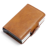 Wallet PU Crazy Horse Leather Men Mini Money Clip Credit Card ID Holder