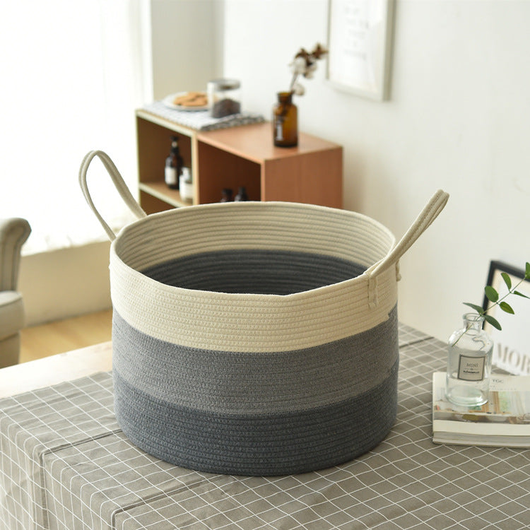 Cotton Rope Laundry Storage Basket - Minihomy