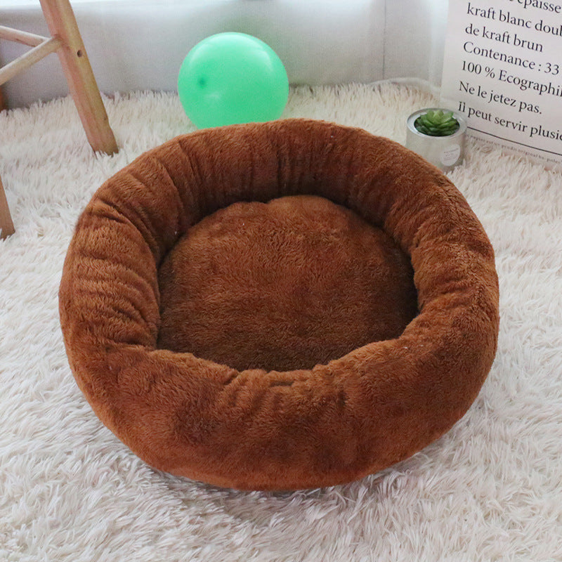 Pet Winter Deep Sleep Warm Round Nest Thick Plush Cat Nest - Minihomy