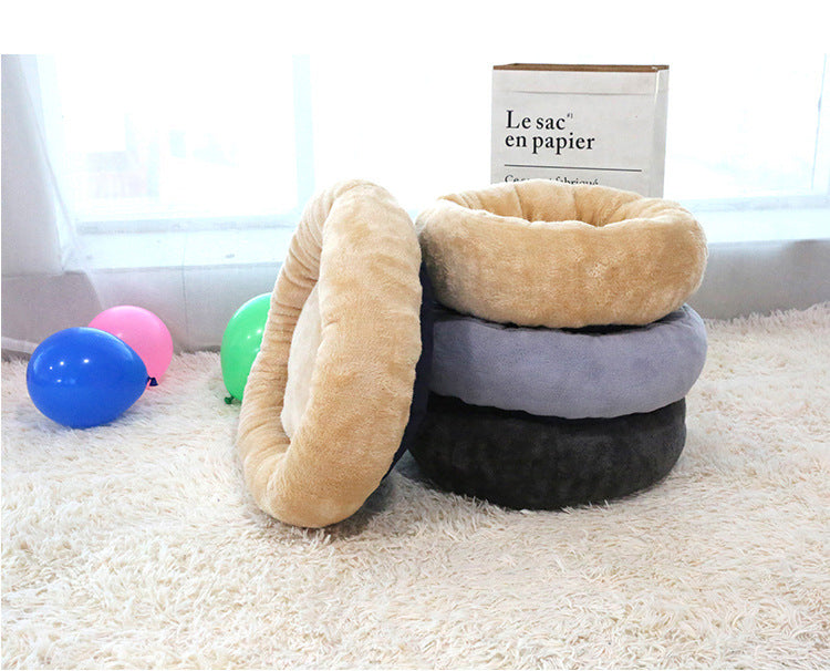 Pet Winter Deep Sleep Warm Round Nest Thick Plush Cat Nest - Minihomy