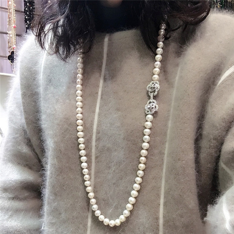 Natural Freshwater Pearl Long Sweater Chain Simple - Minihomy