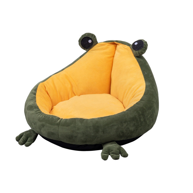 Frog Nest Winter Warm Semi-Enclosed Pet Bed Cat Bed - Minihomy