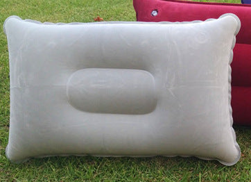 Outdoor Pvc Pillows Travel Camping Thick Flocking Rectangular Inflatable Pillows Nap - Minihomy