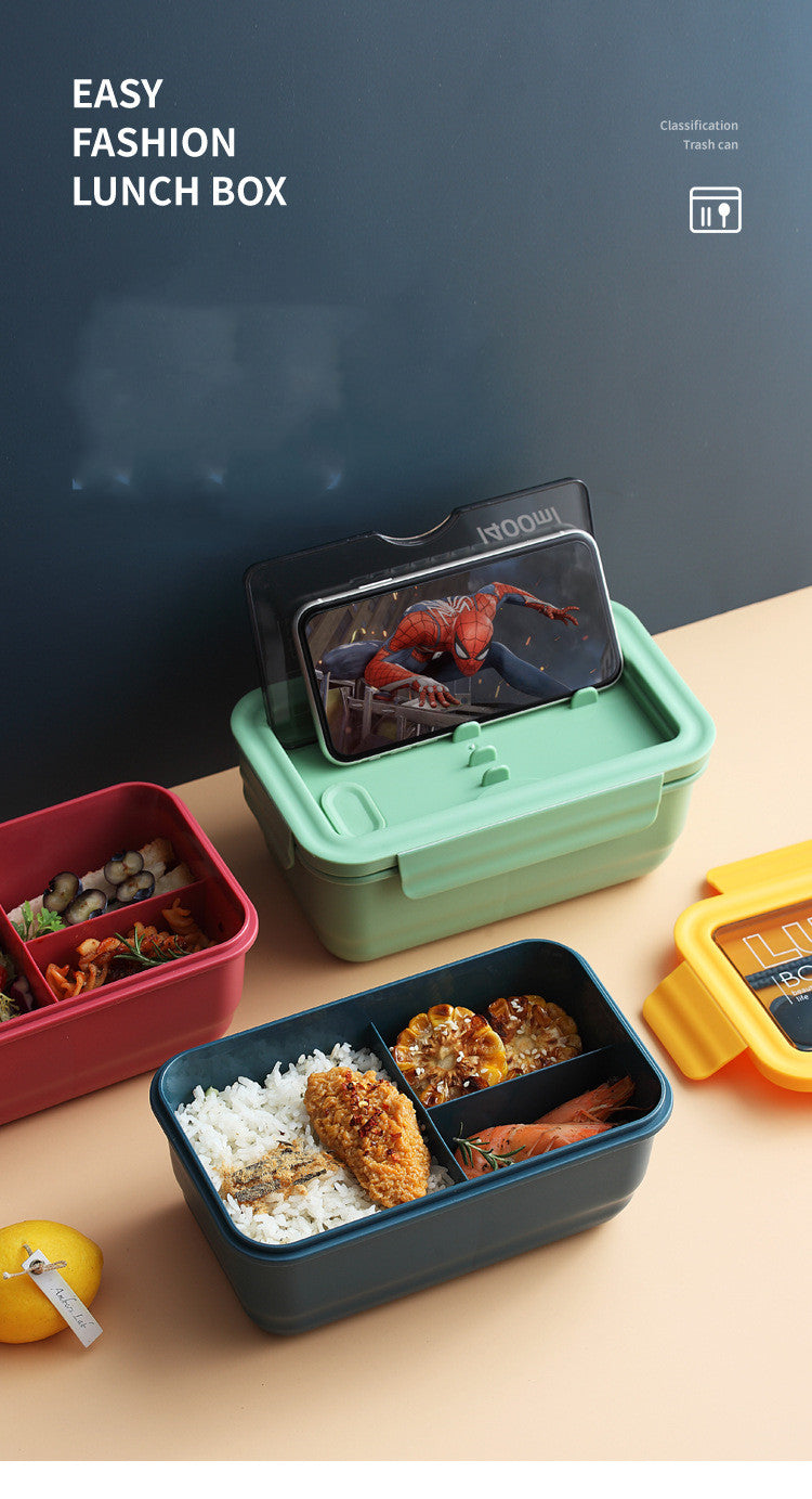 Microwave Japanese-style Portable Plastic Three-compartment Lunch Box Student Lunch Box Wholesale Custom - Minihomy