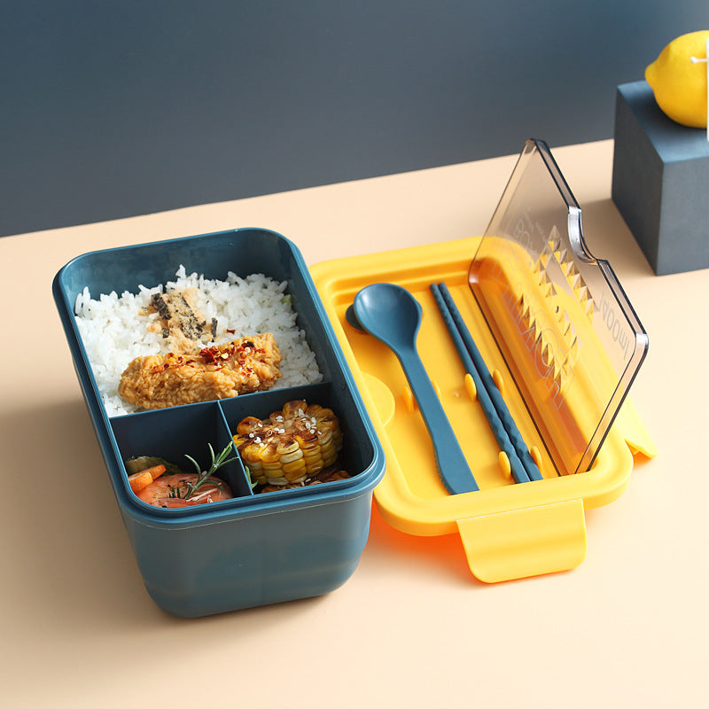 Microwave Japanese-style Portable Plastic Three-compartment Lunch Box Student Lunch Box Wholesale Custom - Minihomy