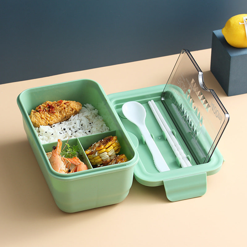 Microwave Japanese-style Portable Plastic Three-compartment Lunch Box Student Lunch Box Wholesale Custom - Minihomy