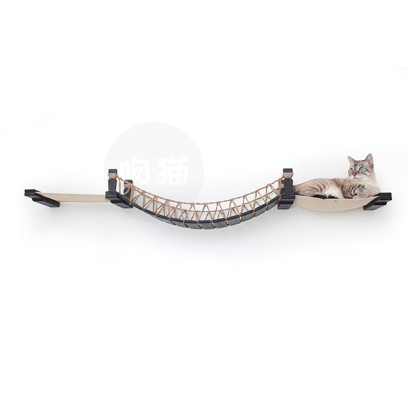 Cat Wall Climbing Frame Pet Furniture Cat Bridge Wall Hanging Type Plus Accessories - Minihomy