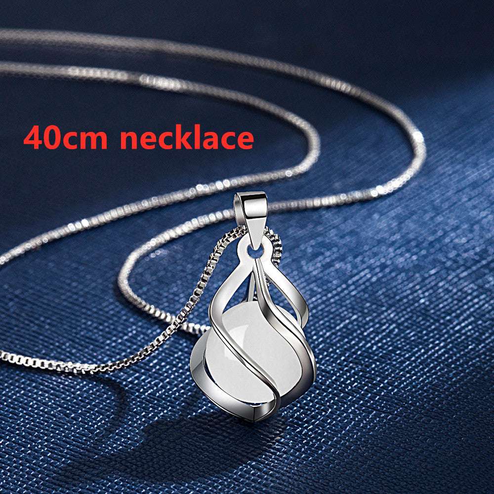 Cute White Opal Necklace Pendant - Minihomy