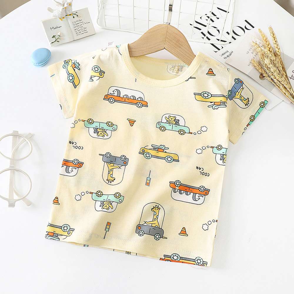 Children's Short-Sleeved T-Shirt - Cotton Baby Half-Sleeved Bottoming Shirt - Minihomy