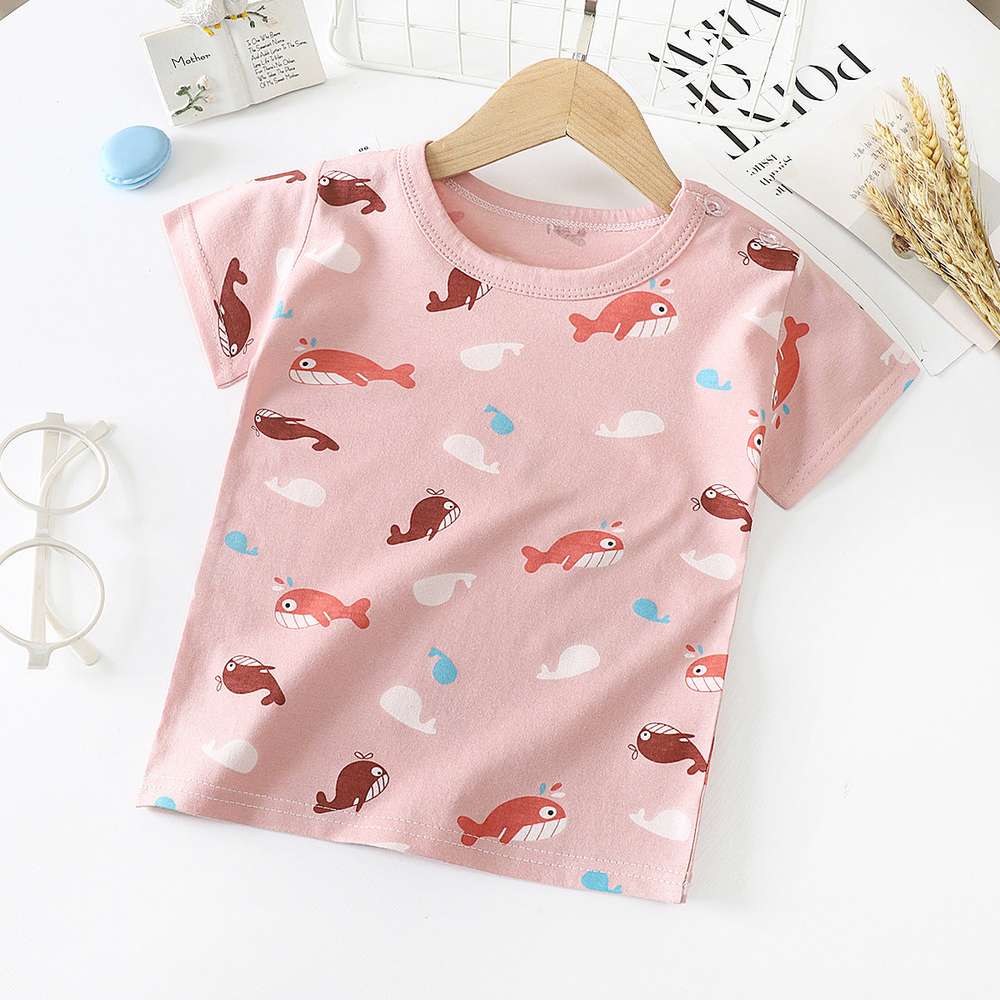 Children's Short-Sleeved T-Shirt - Cotton Baby Half-Sleeved Bottoming Shirt - Minihomy