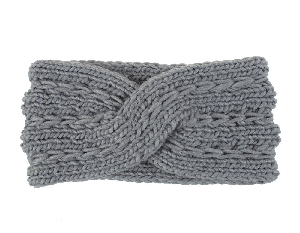 Acrylic Thick Wool Knitted Headband Diagonally Crossed Hair Accessories For Women - Minihomy