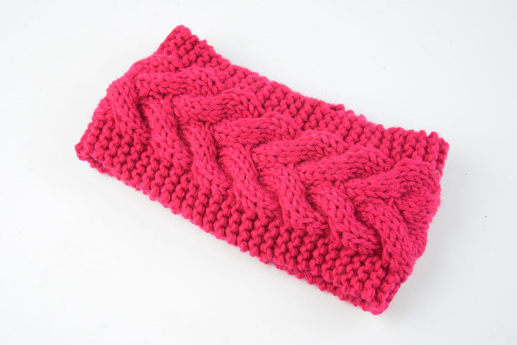 Acrylic Thick Wool Knitted Headband Diagonally Crossed Hair Accessories For Women - Minihomy