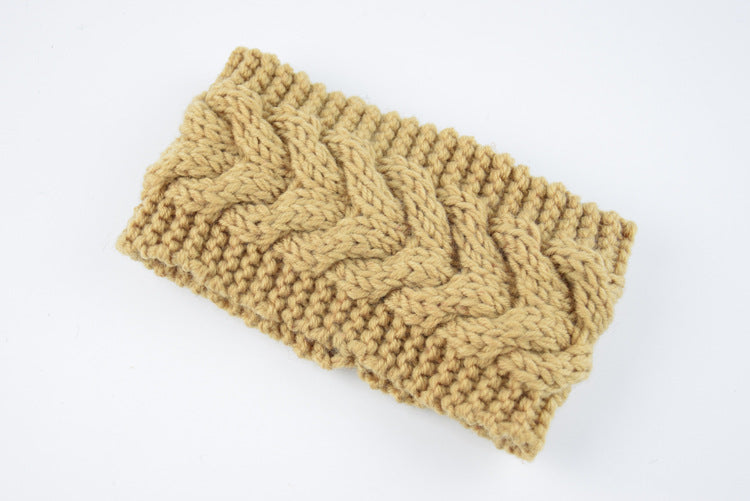 Acrylic Thick Wool Knitted Headband Diagonally Crossed Hair Accessories For Women - Minihomy