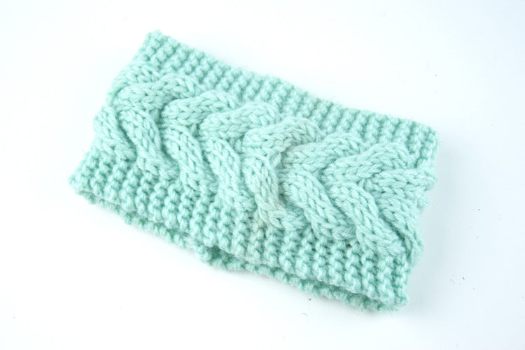 Acrylic Thick Wool Knitted Headband Diagonally Crossed Hair Accessories For Women - Minihomy