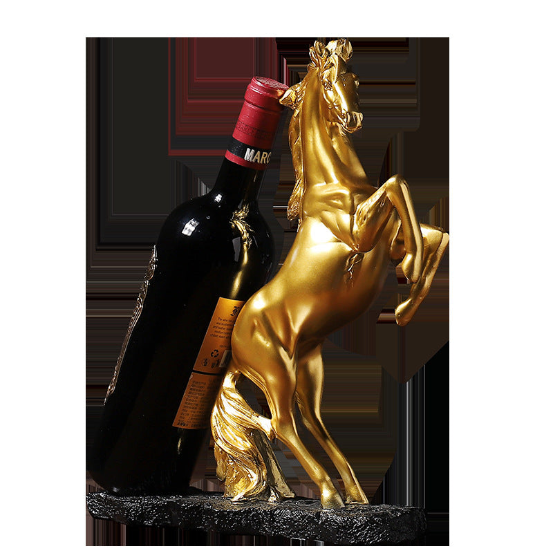 Golden Statue Resin Horse Sculpture Home Cabinet Decoration - Minihomy