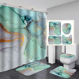 Beautiful Modern Shower Curtains 3D Bathroom Curtain Set Anti-slip Bath Mat - Minihomy