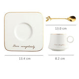 European Style Light Luxury Gold Afternoon Tea Milk Juice Breakfast Cup Saucer Spoon Gift - Minihomy