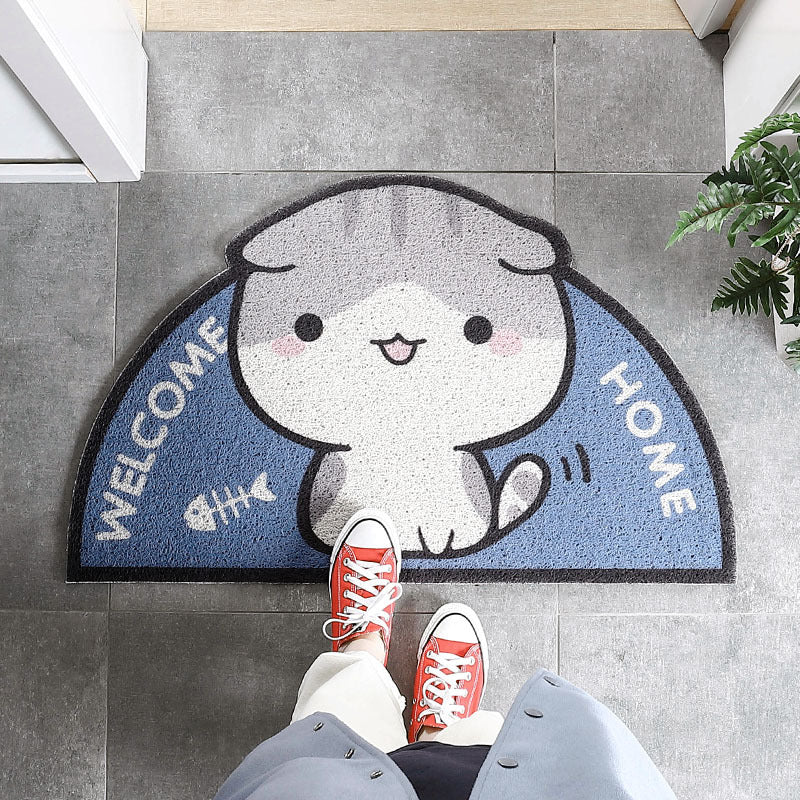 Silk Circle Entrance Door Puppet Cat Floor Mat Carpet Entrance Entrance Porch Floor Mat