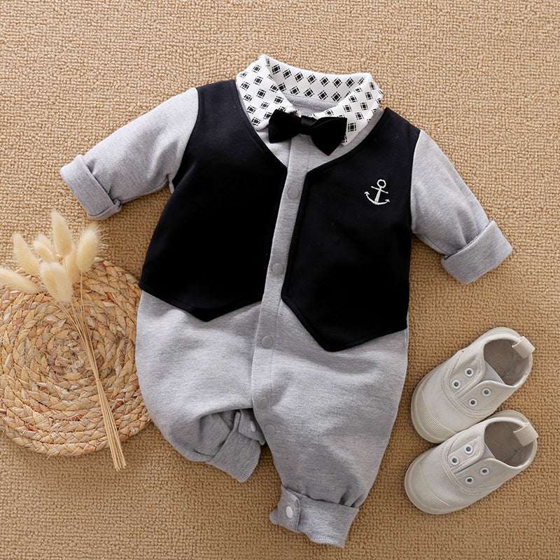 Gentleman's Baby Clothes Long-sleeved One-piece - Minihomy