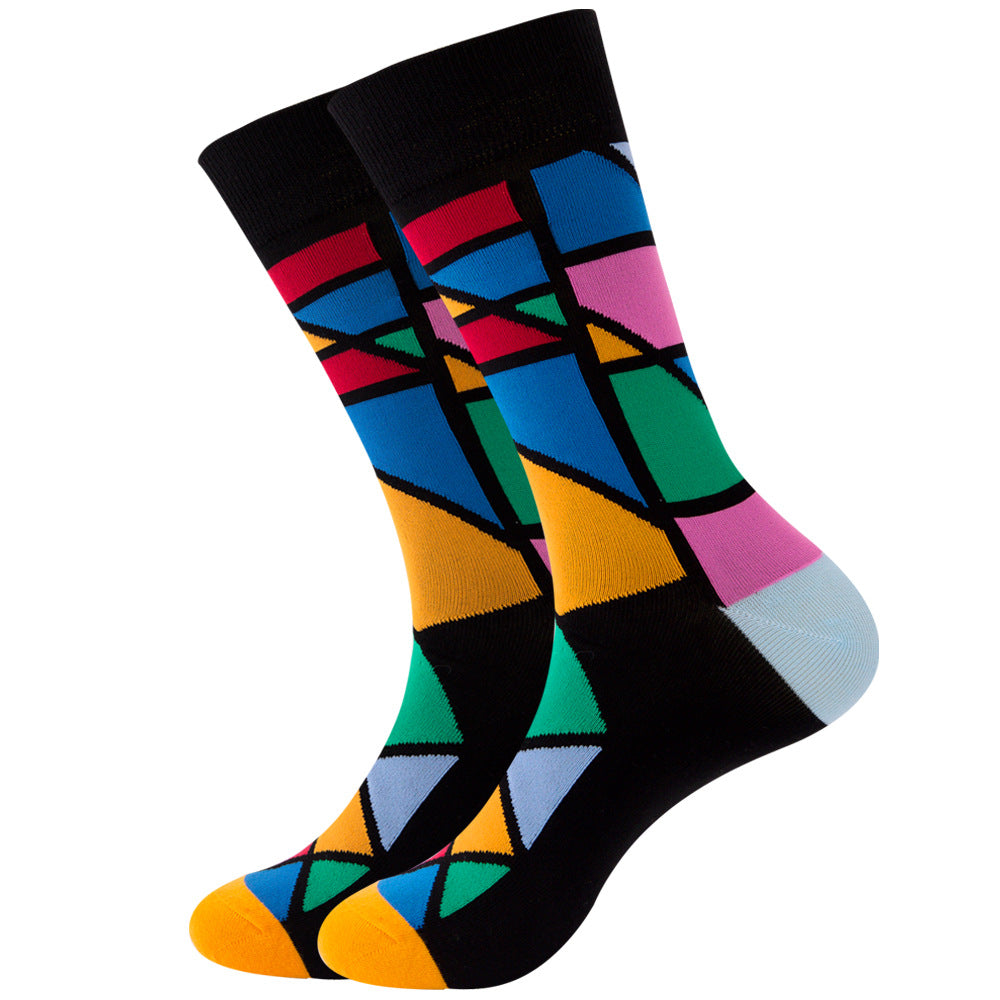 Striped Square Tube Socks for Men and Women