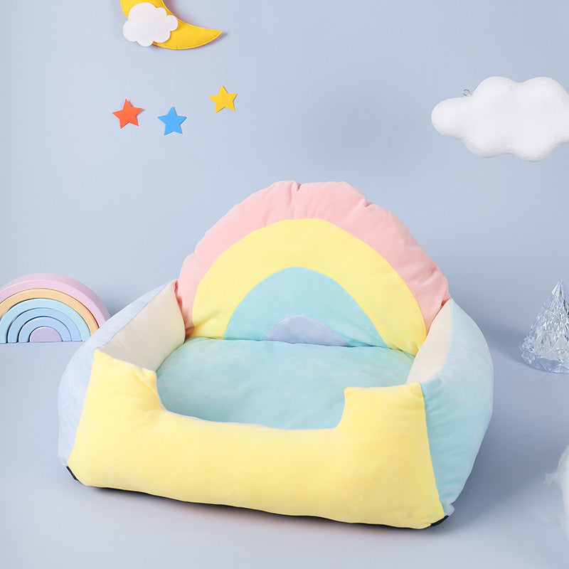 Rainbow Cat Bed Soft Pet Sleeping Mat