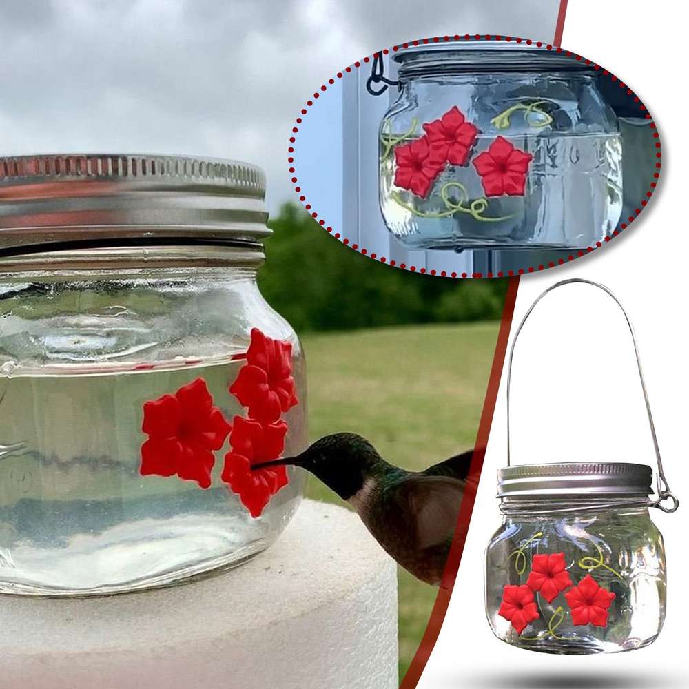 Hummingbird Feeder Plastic Flower Bird Feeder Bird Water Feeder Bottle Hanging Garden Outdoor Pet Supplies - Minihomy