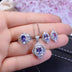 Pure Natural Tanzanite Three-piece Sui