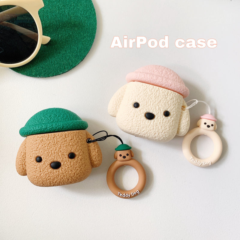 Cartoon Hat Dog Suitable For Apple Airpods Headset Protective Case - Minihomy