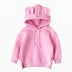 Cartoon Solid Color T-shirt Sweater Fleece Long-sleeved Hooded Children's T-shirt - Minihomy