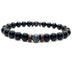 Beaded 8mm Black Volcanic Stone Buddha Bead Bracelet - Minihomy