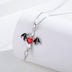 Bat Cross Pendant Necklace With Rosy Crystal Jewelry Gift For Women - Minihomy