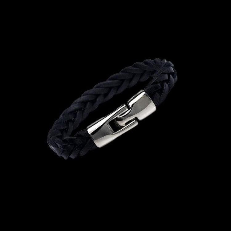 Leather alloy vintage hand-woven bracelet - Minihomy