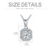 925 Sterling Silver Cushion Cubic Zirconia Halo Princess Square Cut CZ 5A Solitaire Necklace - Minihomy