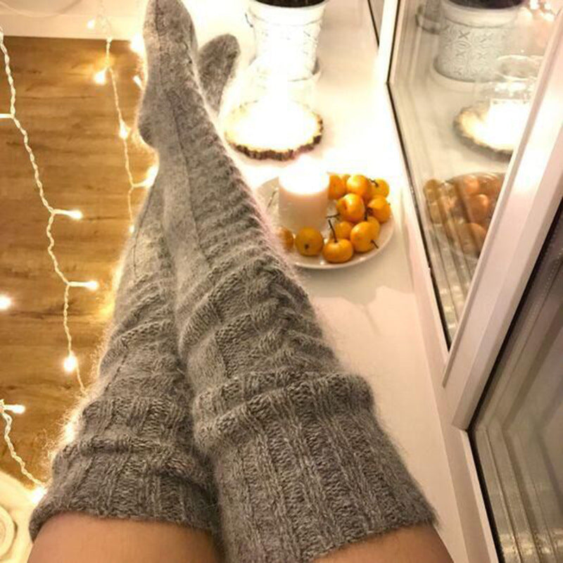 Knitted socks over the knee lengthened stockings - Minihomy