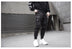 Men Black Hip Hop Cargo Pants Elastic Waist Jogger Trousers - Minihomy