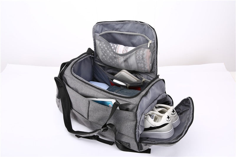 Portable large capacity male duffel bag fitness bag anti-theft travel yoga bag - Minihomy