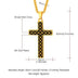 316L stainless steel gold plated christianity jewelry unique black mens vintage cross necklace with chain - Minihomy