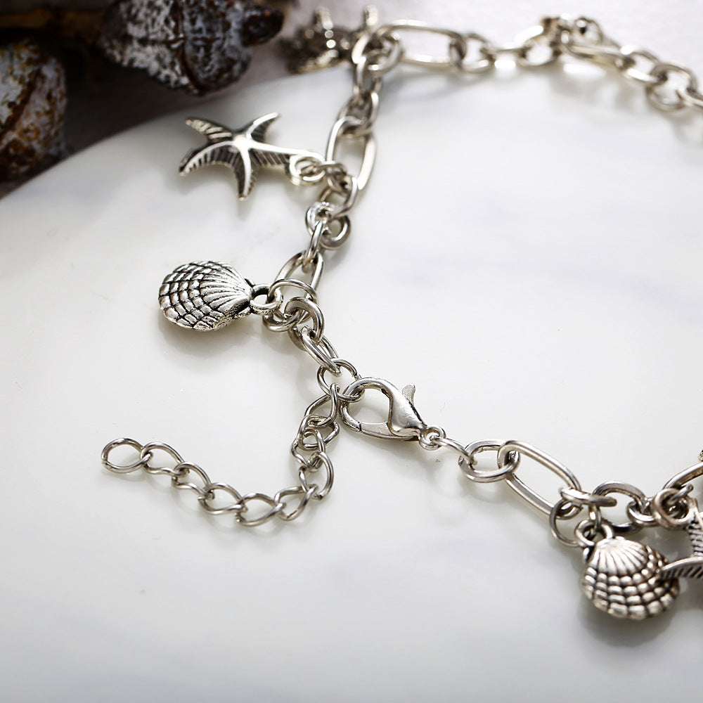 Boho Wave Turtle Pendant Anklet Bracelets For Women 2021 Shell Anklet Bracelets On The Leg Bohemian Foot Ocean Jewelry - Minihomy