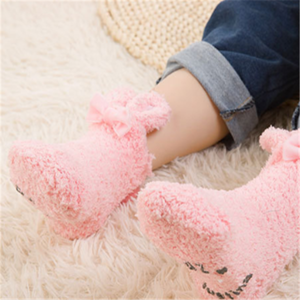 Winter Coral Fleece Baby Girls Socks Newborn Soft Cute Rabbit Baby Socks