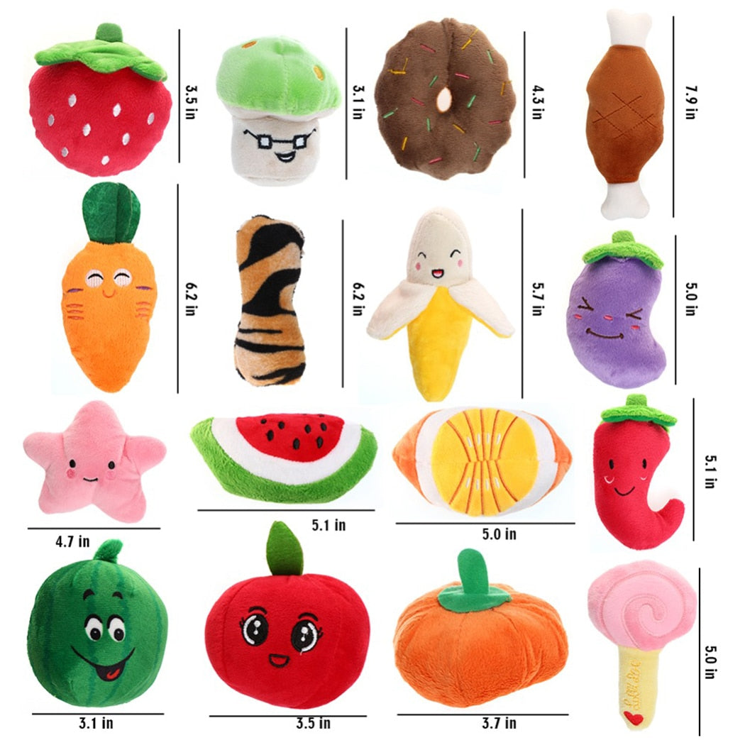 Dog Plush Vocal Toys Fruits Cartoons Pets Cats Toys Pet Supplies - Minihomy