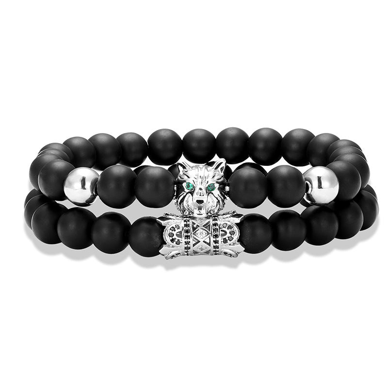 Fashion charm zircon wolf head bracelet jewelry - Minihomy