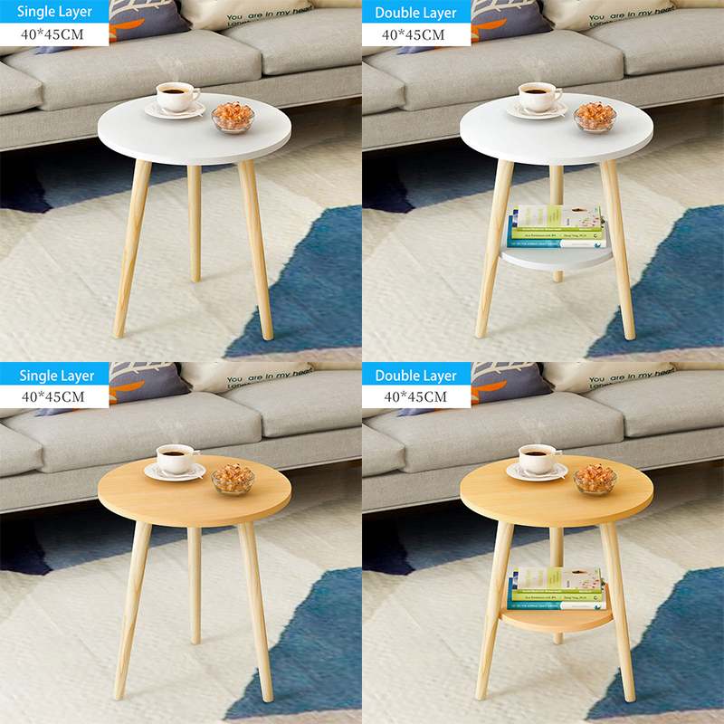 Creative Nordic Wood Low Round Coffee Table - Minihomy