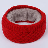 Winter warm men and women solid color wool knit plus velvet thick collar