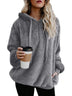 Plus Size Fall Winter Long Sleeve Plush Hooded Shirt Warm Sweatshirt - Minihomy