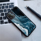 Glass Back Acrylic Back Tpu Soft Side Anti-Slip Pattern Phone Case - Minihomy