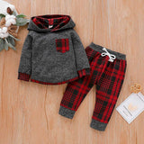 Baby Long Sleeve Plaid Sweater Set - Minihomy