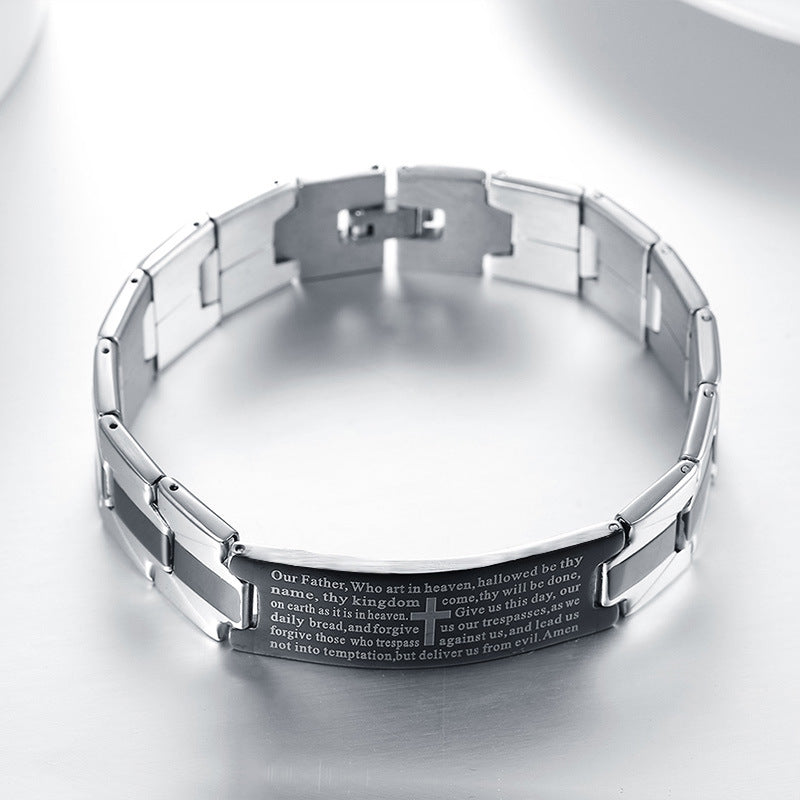 Cross stainless steel bracelet bracelet - Minihomy