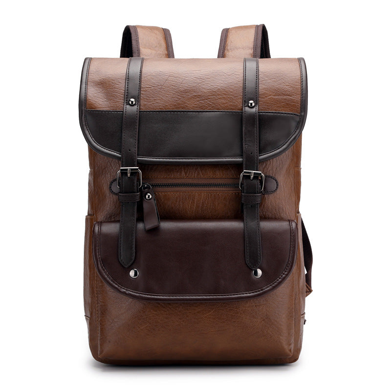 Backpack PU leather student bag - Minihomy