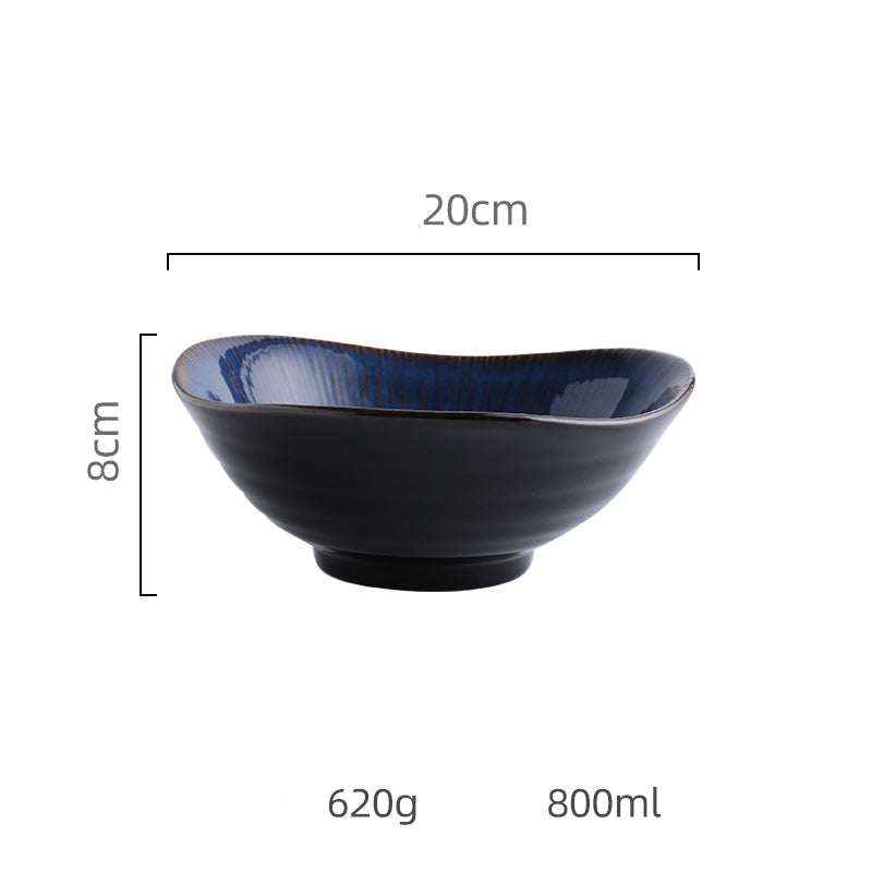 Blue ceramic plate bowl - Minihomy