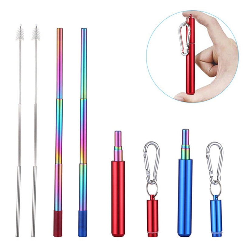 Telescopic colorful stainless steel straw